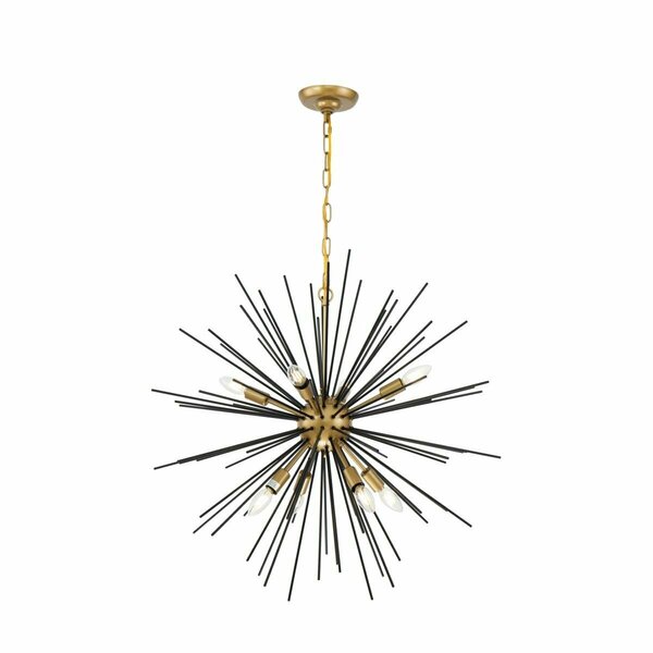 Cling Timber 8 Light Brass & Black Ceiling Pendant CL1541698